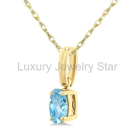 Oval Shape Gemstone Solitaire Pendant
