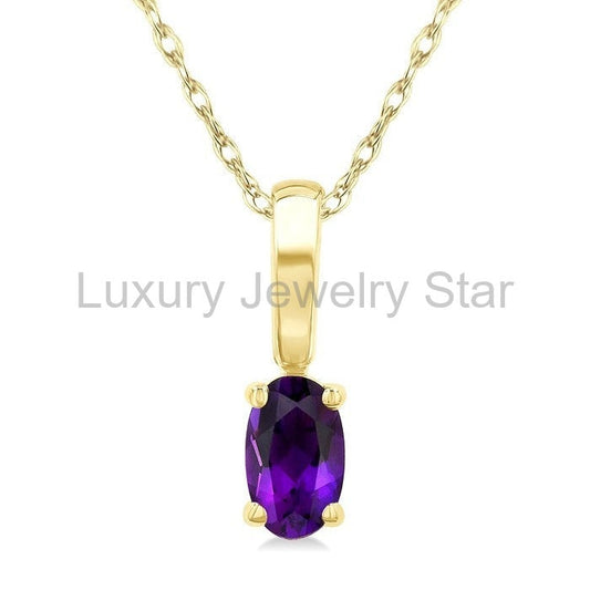 Oval Shape Gemstone Solitaire Pendant