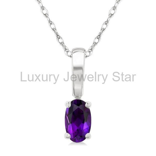 Oval Shape Gemstone Solitaire Pendant