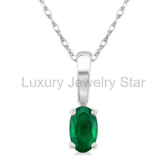 Oval Shape Gemstone Solitaire Pendant