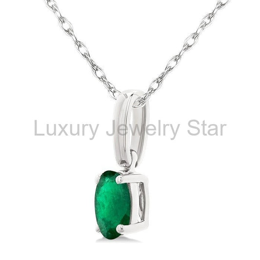 Oval Shape Gemstone Solitaire Pendant