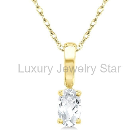 Oval Shape Gemstone Solitaire Pendant