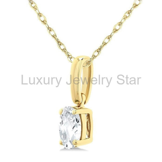 Oval Shape Gemstone Solitaire Pendant