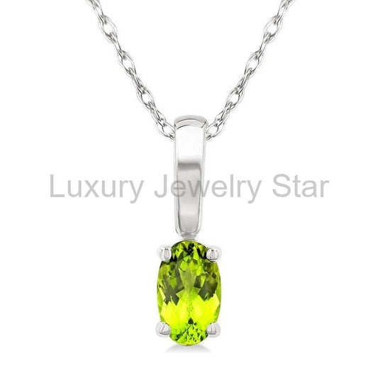 Oval Shape Gemstone Solitaire Pendant