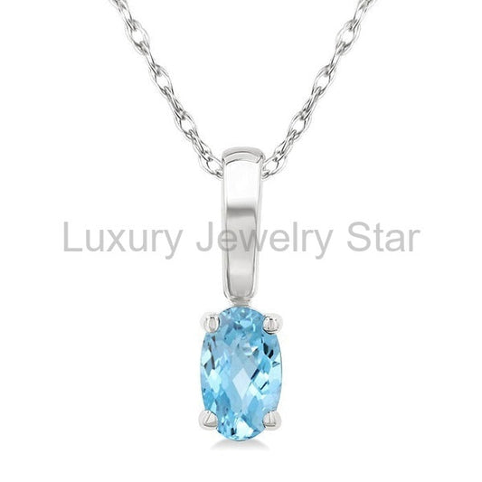 Oval Shape Gemstone Solitaire Pendant