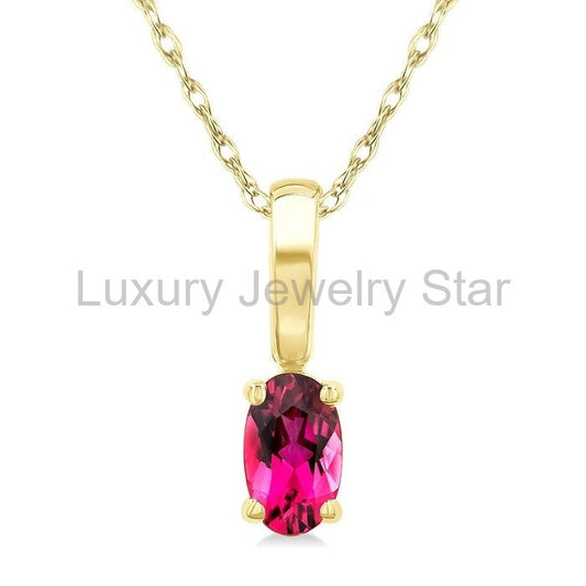 Oval Shape Gemstone Solitaire Pendant