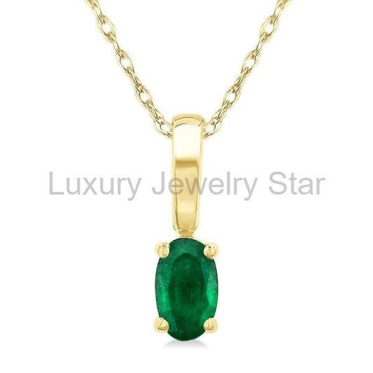 Oval Shape Gemstone Solitaire Pendant