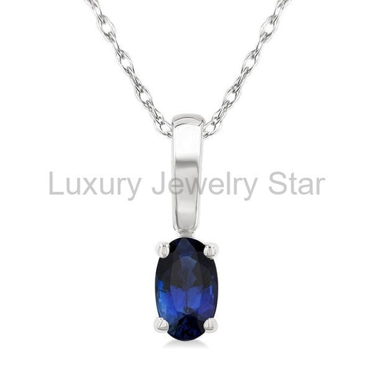 Oval Shape Gemstone Solitaire Pendant