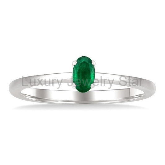 Oval Shape Gemstone Solitaire Ring - image 2