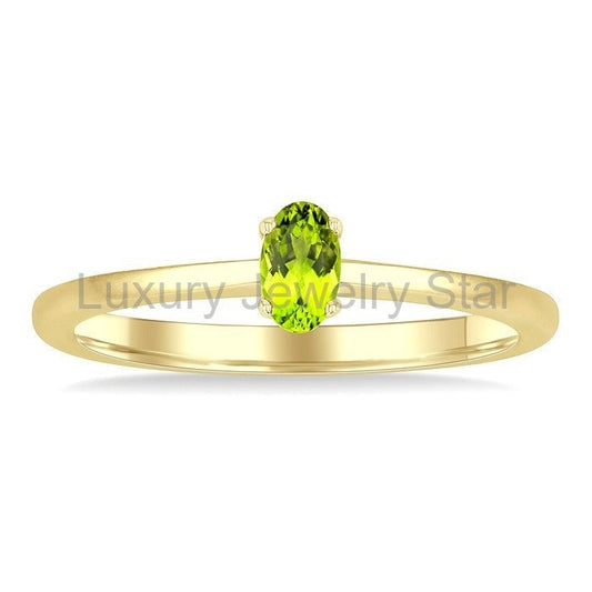 Oval Shape Gemstone Solitaire Ring - image 2