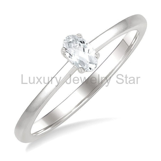 Oval Shape Gemstone Solitaire Ring