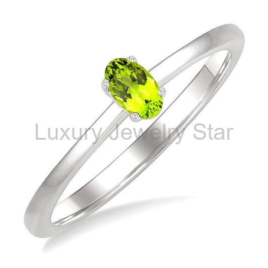 Oval Shape Gemstone Solitaire Ring
