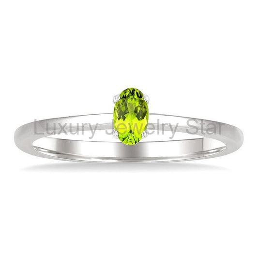 Oval Shape Gemstone Solitaire Ring - image 2