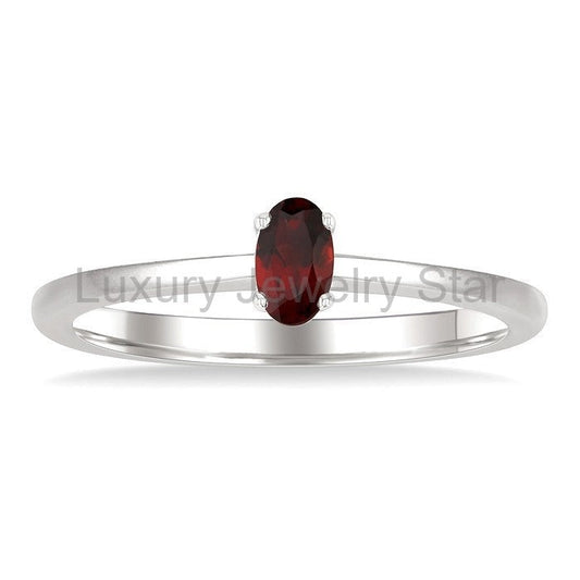 Oval Shape Gemstone Solitaire Ring - image 2