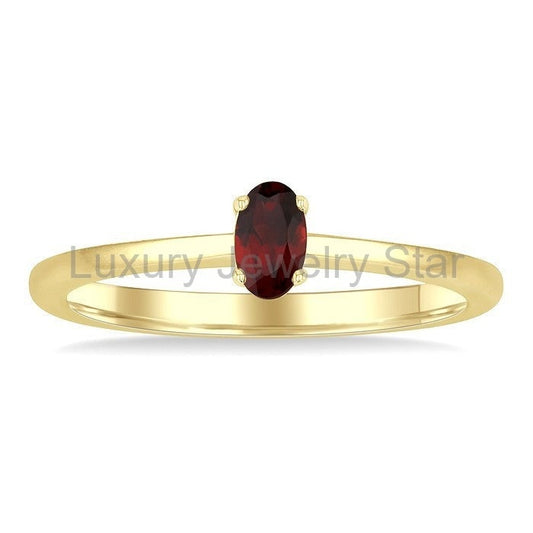 Oval Shape Gemstone Solitaire Ring - image 2