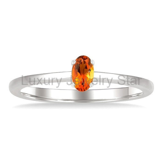 Oval Shape Gemstone Solitaire Ring - image 2