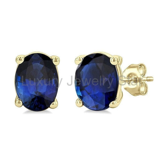 Oval Shape Gemstone Stud Earrings