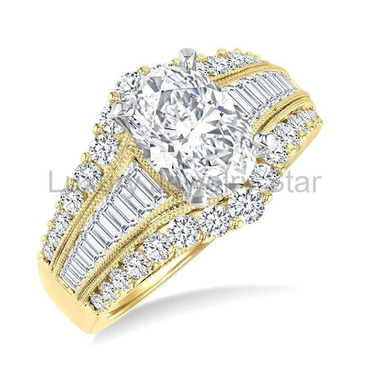 Oval Shape Semi-Mount Diamond Engagement Ring