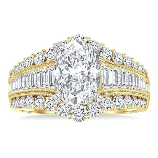 Oval Shape Semi-Mount Diamond Engagement Ring - image 2