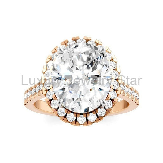 Oval Shape Semi-Mount Halo Diamond Engagement Ring - image 2