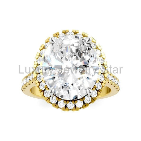 Oval Shape Semi-Mount Halo Diamond Engagement Ring - image 2
