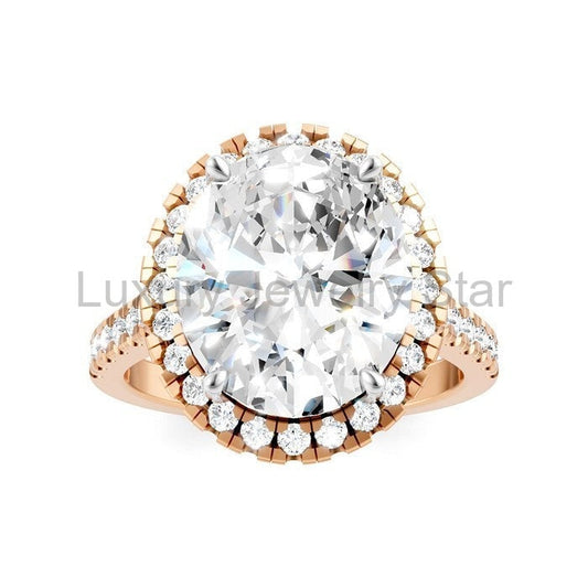Oval Shape Semi-Mount Halo Diamond Engagement Ring - image 2