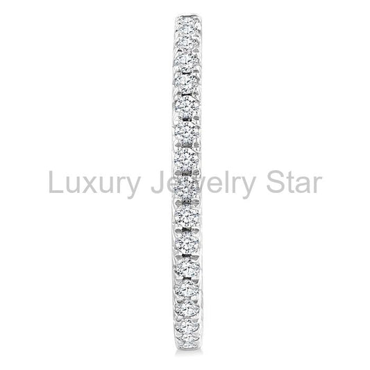 Pave Set Inside-Out Diamond Half Hoop Earrings - image 2