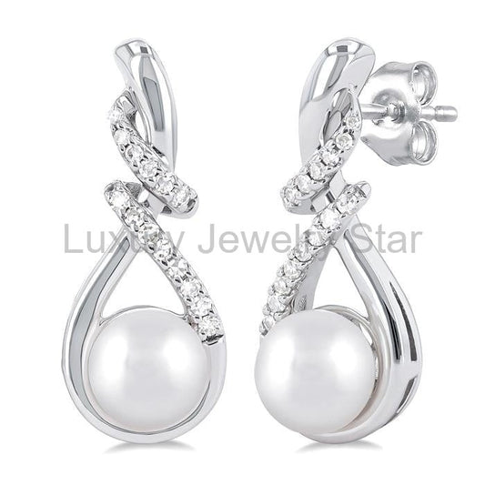 Pearl & Diamond Fashion Earrings