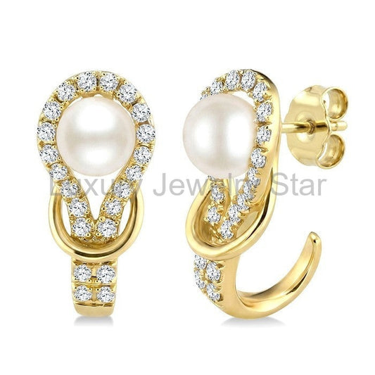 Pearl & Diamond Fashion Earrings