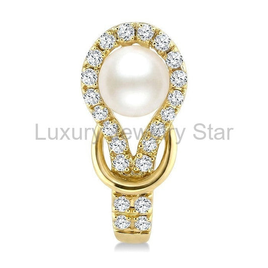 Pearl & Diamond Fashion Earrings - image 2