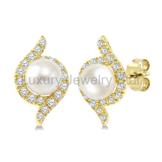 Pearl & Diamond Fashion Earrings