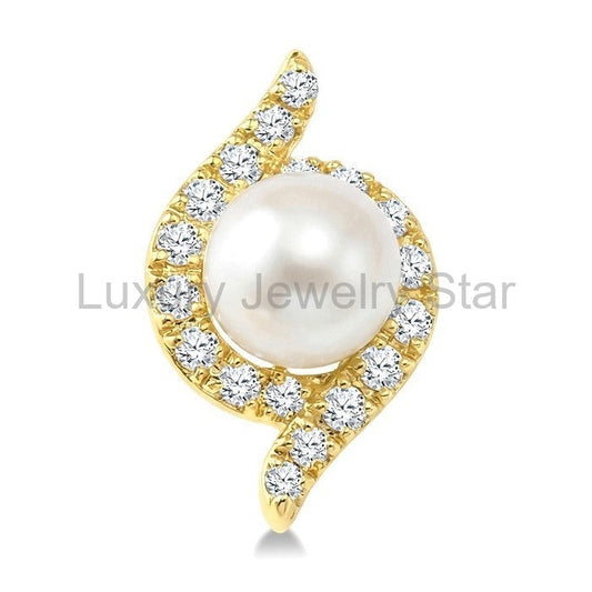 Pearl & Diamond Fashion Earrings - image 2