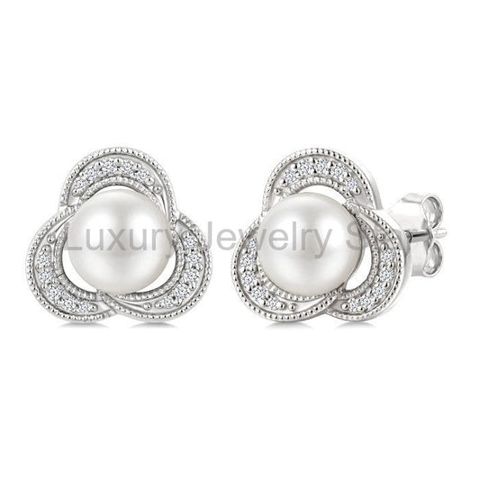 Pearl & Diamond Fashion Earrings