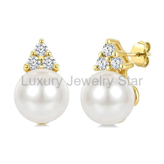 Pearl & Diamond Fashion Earrings