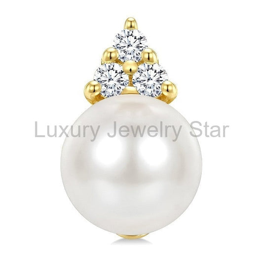 Pearl & Diamond Fashion Earrings - image 2