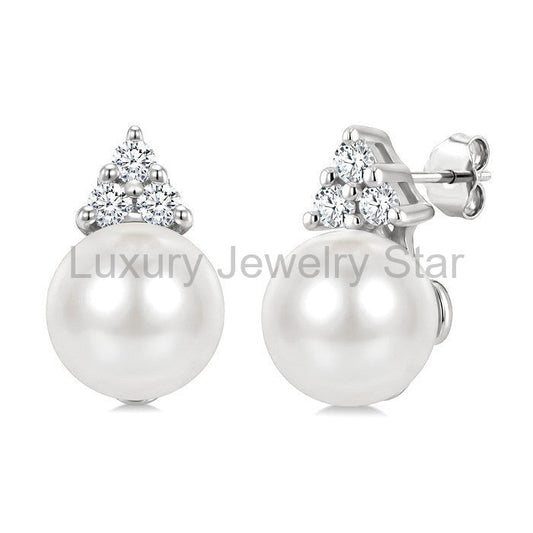Pearl & Diamond Fashion Earrings