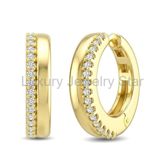 Petite Diamond Fashion Huggie Cuff Earrings