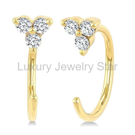Petite Diamond Huggie Earrings