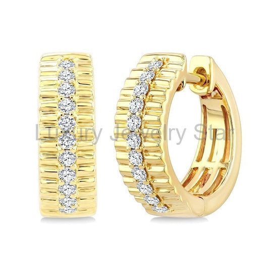 Pirouette Diamond Fashion Hoop Earrings