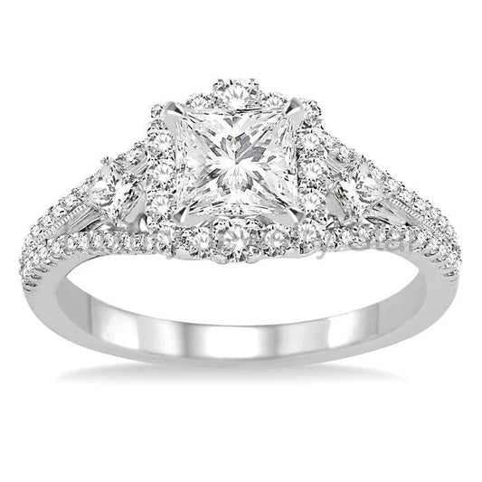 Princess Shape Halo Diamond Engagement Ring - image 2