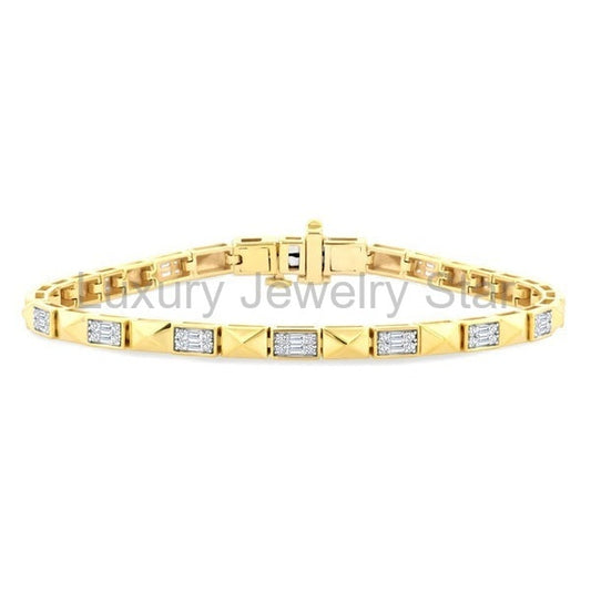 Pyramid Fusion Diamond Fashion Bracelet