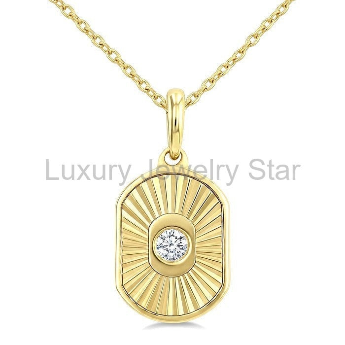 Rectangular Shape Fluted Diamond Fashion Pendant