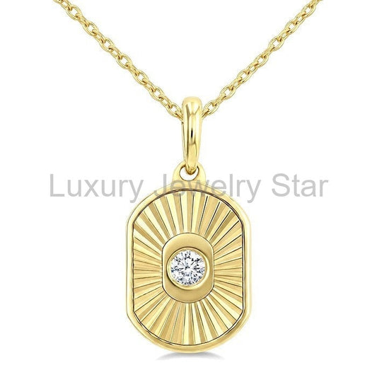 Rectangular Shape Fluted Diamond Fashion Pendant