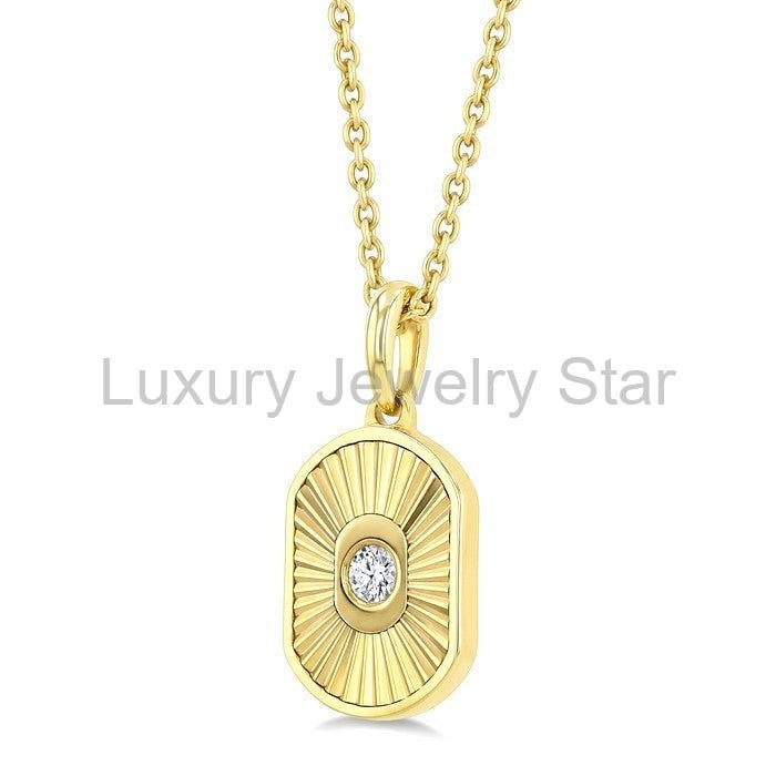 Rectangular Shape Fluted Diamond Fashion Pendant - image 2
