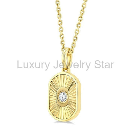Rectangular Shape Fluted Diamond Fashion Pendant