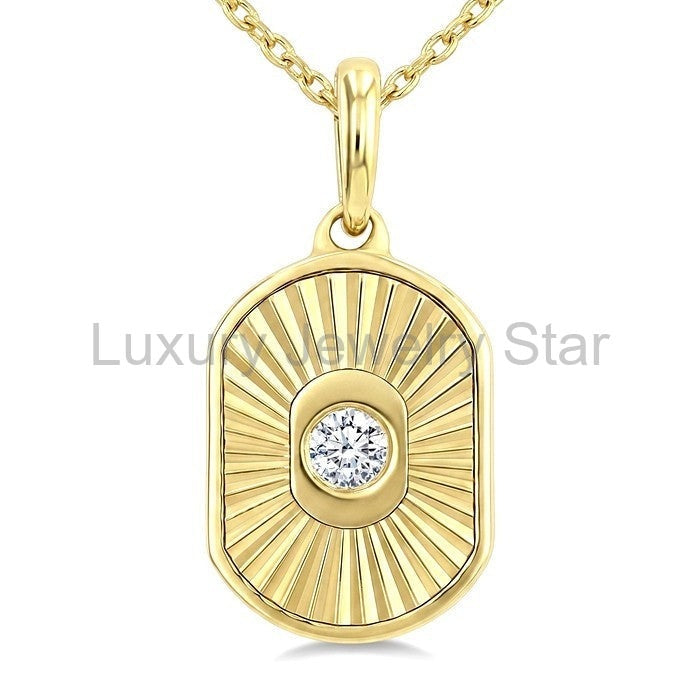 Rectangular Shape Fluted Diamond Fashion Pendant - image 3