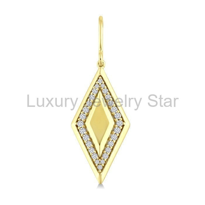 Rhombus Shape Diamond Fashion Earrings - image 3