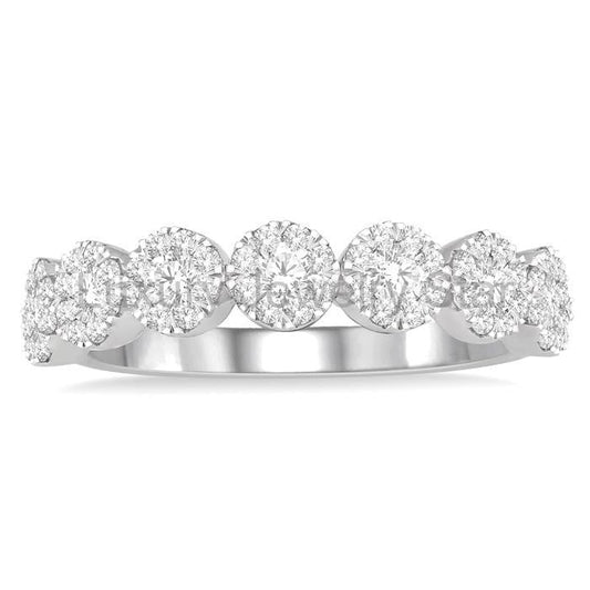 Round Shape 7 Stone Lovebright Essential Diamond Wedding Band - image 2