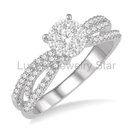 Round Shape Lovebright Diamond Engagement Ring