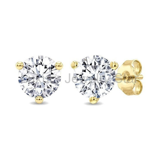 Round Shape Martini Diamond Stud Earrings